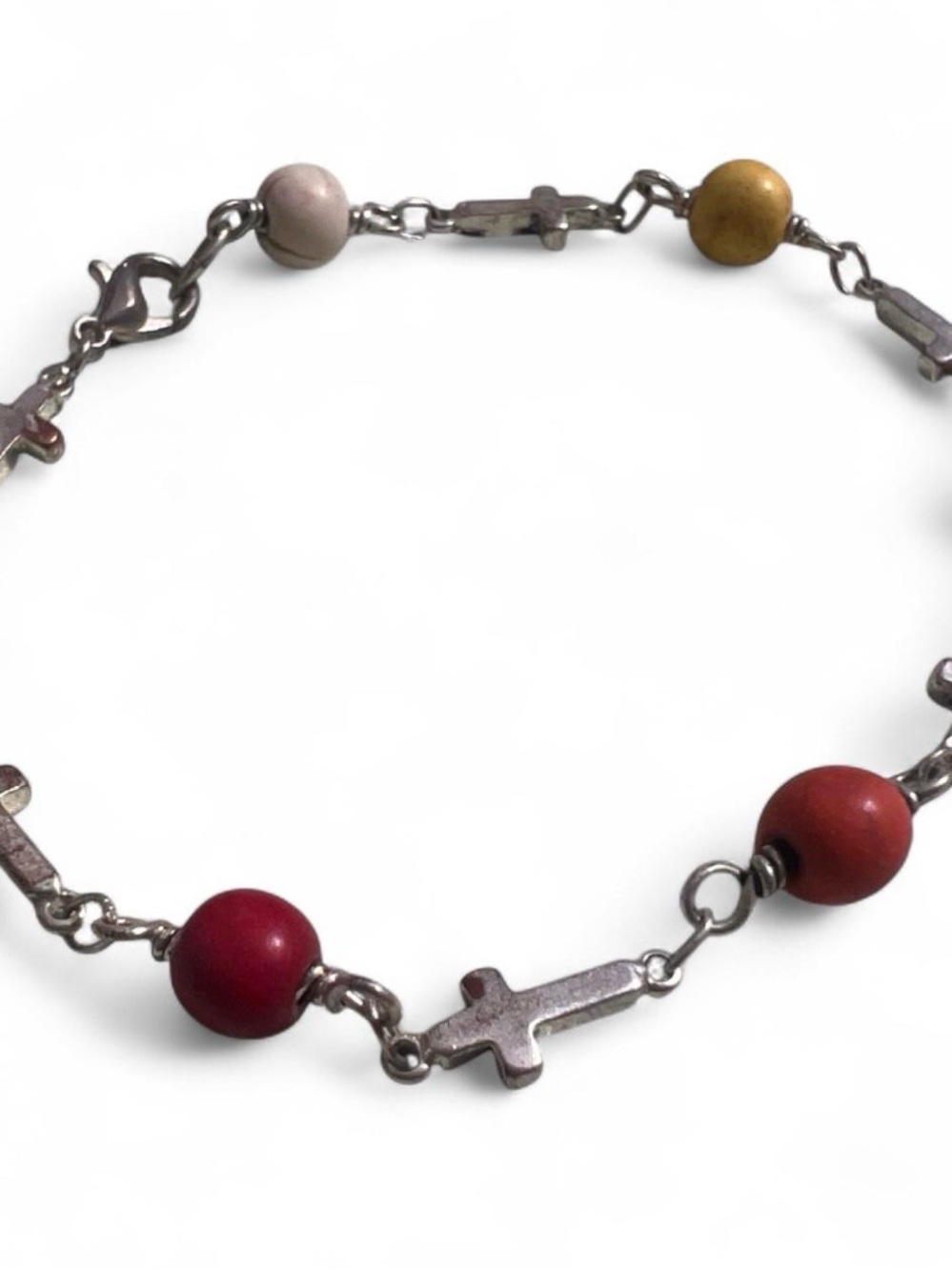 Beaded Cross Link Bracelet - Multicolor